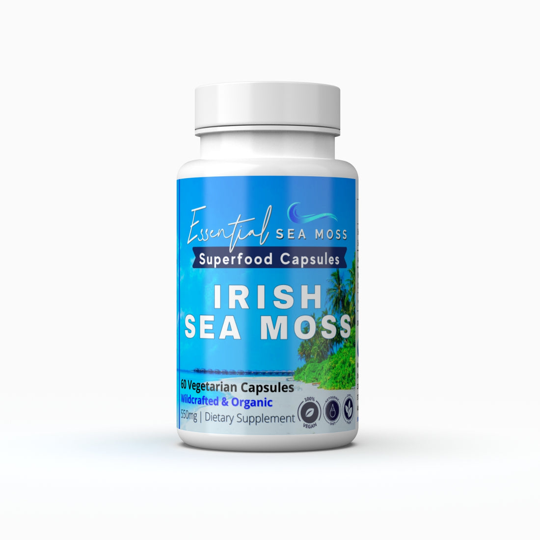 Organic Irish Sea Moss 60 Capsules Essential Sea Moss Shop
